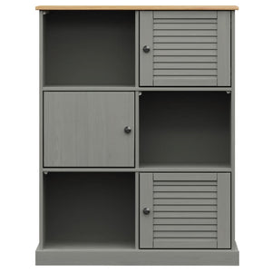 vidaXL Bibliothèque VIGO Gris 90x35x114,5 cm Bois de pin massif