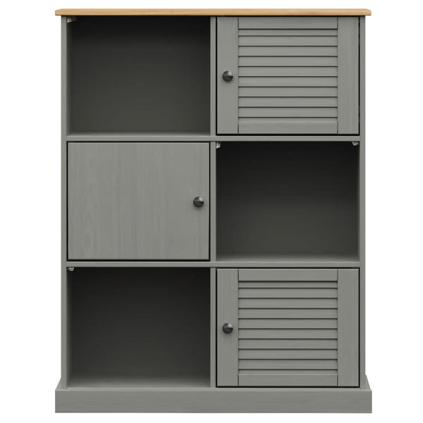 vidaXL Bibliothèque VIGO Gris 90x35x114,5 cm Bois de pin massif