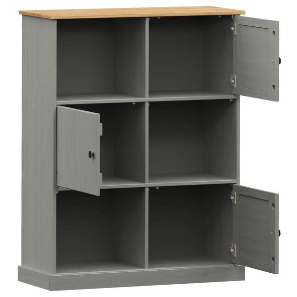 vidaXL Bibliothèque VIGO Gris 90x35x114,5 cm Bois de pin massif
