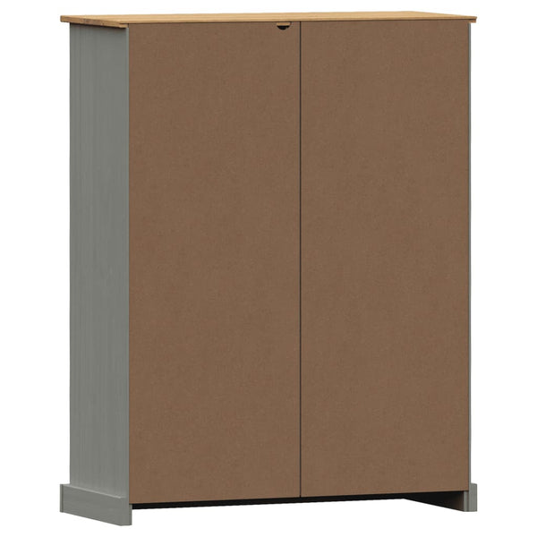 vidaXL Bibliothèque VIGO Gris 90x35x114,5 cm Bois de pin massif