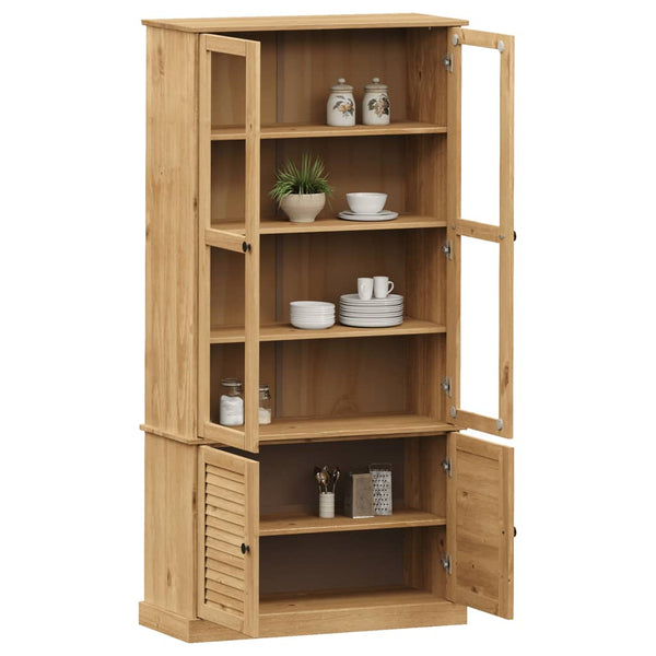 Massivholz Vitrine Kiefer 85x170 cm