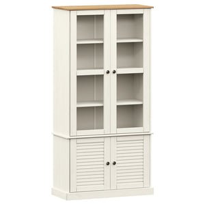 Weiße Holzvitrine VIGO Kiefer Massiv 85x170 cm