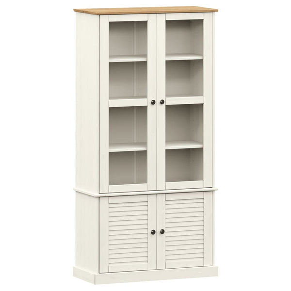 Weiße Holzvitrine VIGO Kiefer Massiv 85x170 cm