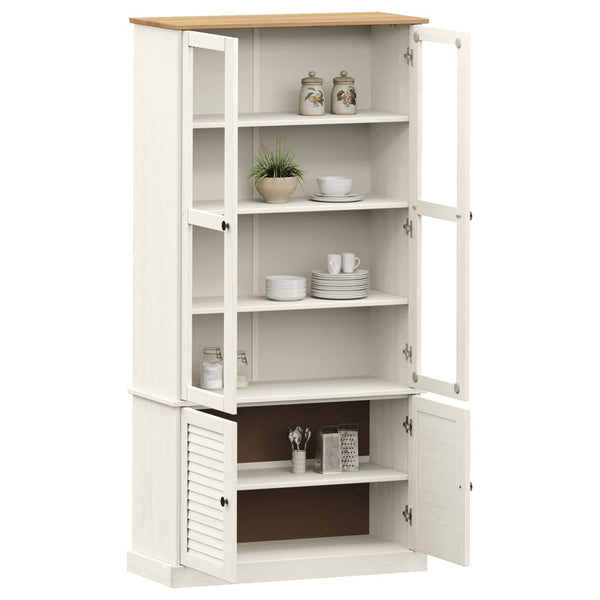 Weiße Holzvitrine VIGO Kiefer Massiv 85x170 cm