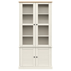 Weiße Holzvitrine VIGO Kiefer Massiv 85x170 cm
