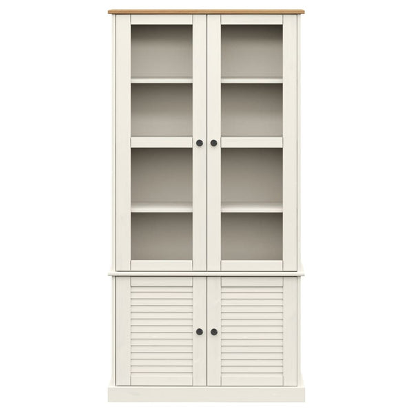 Weiße Holzvitrine VIGO Kiefer Massiv 85x170 cm