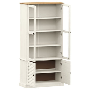 Weiße Holzvitrine VIGO Kiefer Massiv 85x170 cm