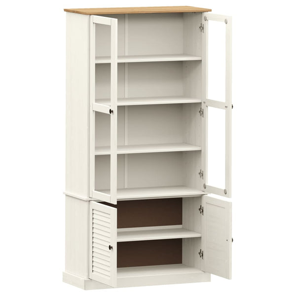 Weiße Holzvitrine VIGO Kiefer Massiv 85x170 cm
