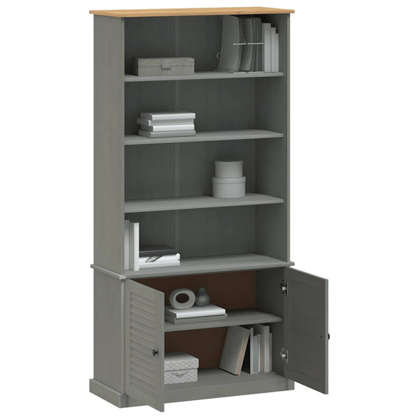Bücherregal VIGO Grau Kiefer Massivholz 85x170 cm