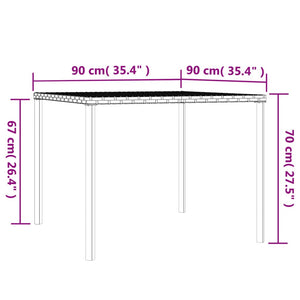 6-tlg. Garten-Essgruppe mit Kissen Grau Poly Rattan