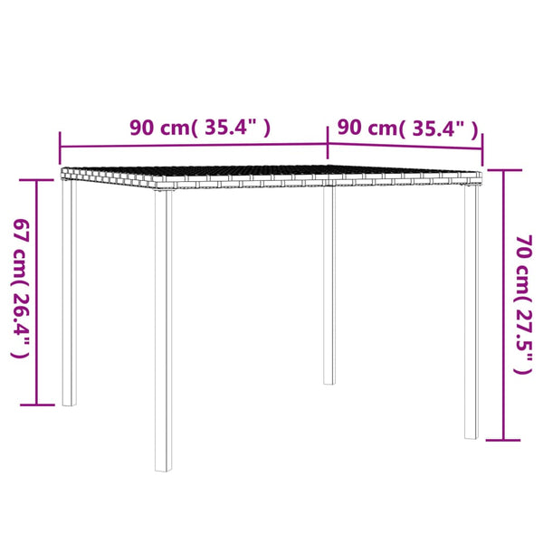 6-tlg. Garten-Essgruppe mit Kissen Grau Poly Rattan