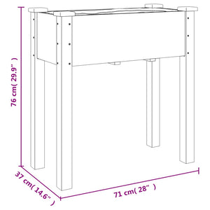 Pflanzkübel mit Einsatz und Rollen 71x37x80 cm Massivholz Tanne