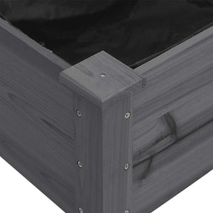Pflanzkübel mit Einsatz und Rollen Grau 71x37x80 cm Tannenholz