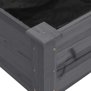 Pflanzkübel mit Einsatz und Rollen Grau 118x59x80 cm Tannenholz