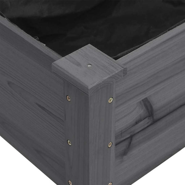 Pflanzkübel mit Einsatz und Rollen Grau 118x59x80 cm Tannenholz