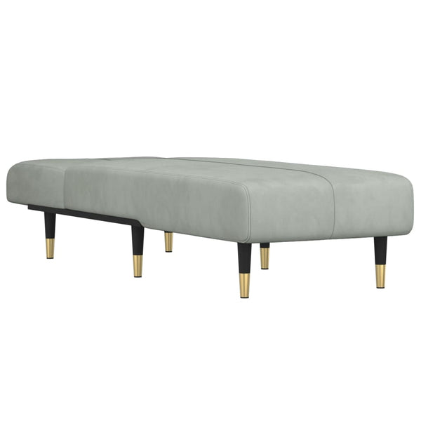 Hellgraue Samt Chaiselongue