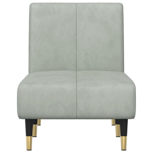 Hellgraue Samt Chaiselongue