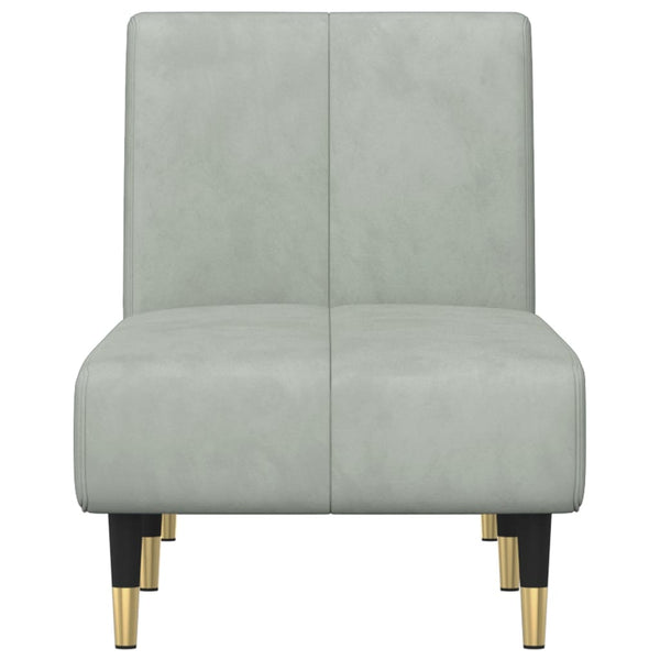Hellgraue Samt Chaiselongue