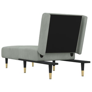 Hellgraue Samt Chaiselongue