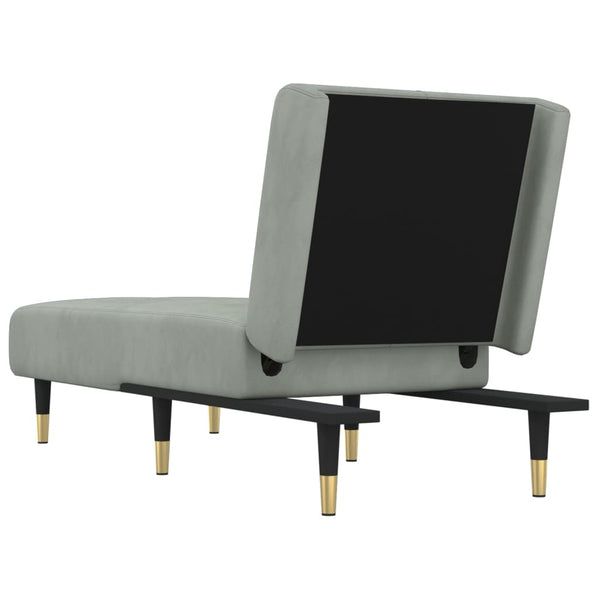 Hellgraue Samt Chaiselongue