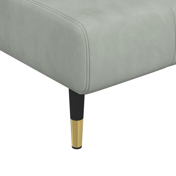 Hellgraue Samt Chaiselongue