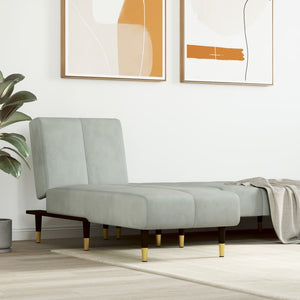 Hellgraue Samt Chaiselongue