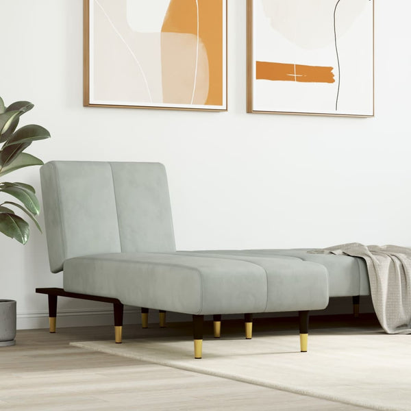 Hellgraue Samt Chaiselongue