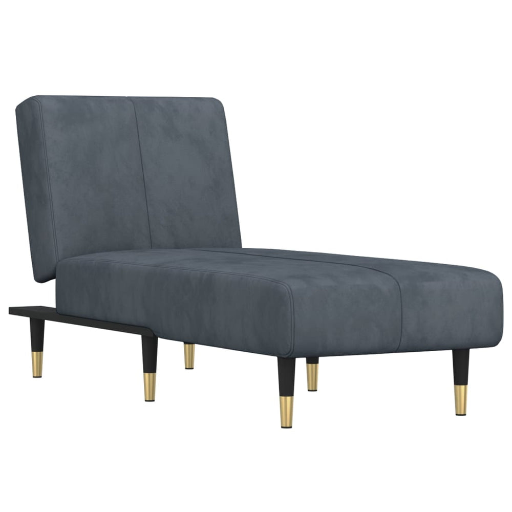 Dunkelgraue Samt Chaiselongue