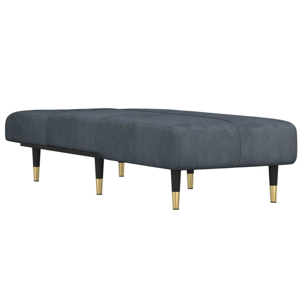 Dunkelgraue Samt Chaiselongue