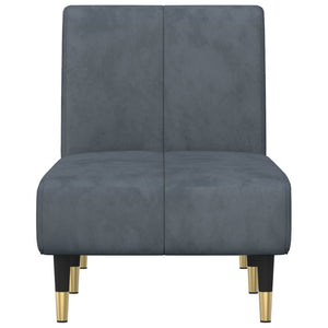 Dunkelgraue Samt Chaiselongue