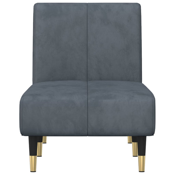 Dunkelgraue Samt Chaiselongue