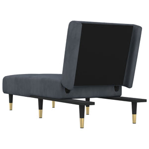 Dunkelgraue Samt Chaiselongue