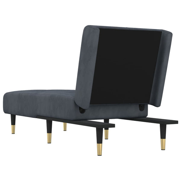Dunkelgraue Samt Chaiselongue