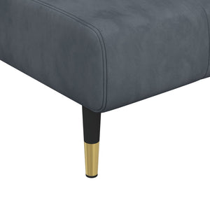 Dunkelgraue Samt Chaiselongue