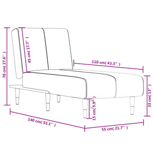 Dunkelgraue Samt Chaiselongue