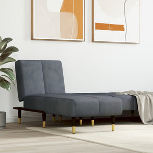 Dunkelgraue Samt Chaiselongue