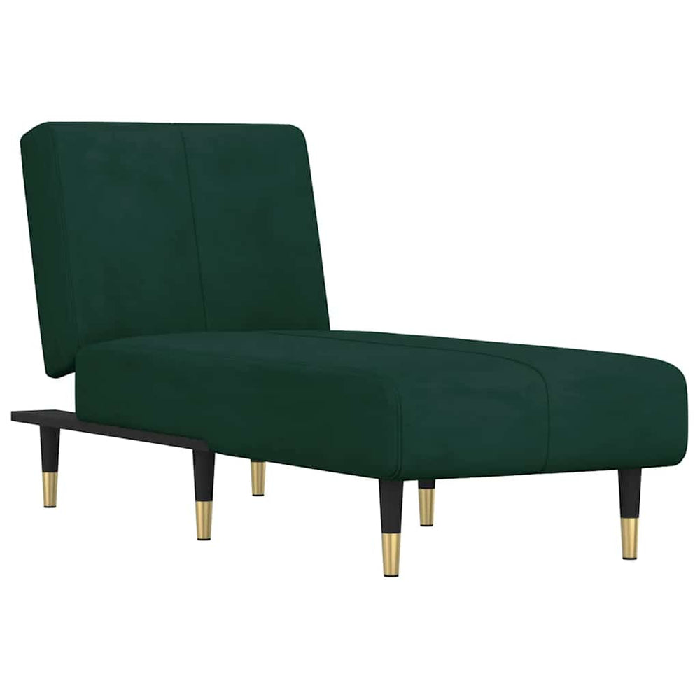 Chaiselongue Dunkelgrün Samt