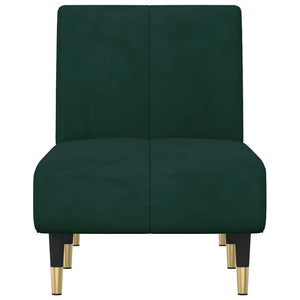 vidaXL Chaise longue velours vert foncé
