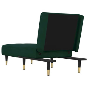 vidaXL Chaise longue velours vert foncé