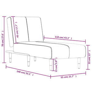 vidaXL Chaise longue velours vert foncé