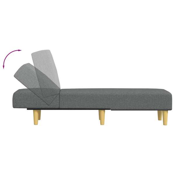 Dunkelgraue Stoff Chaiselongue