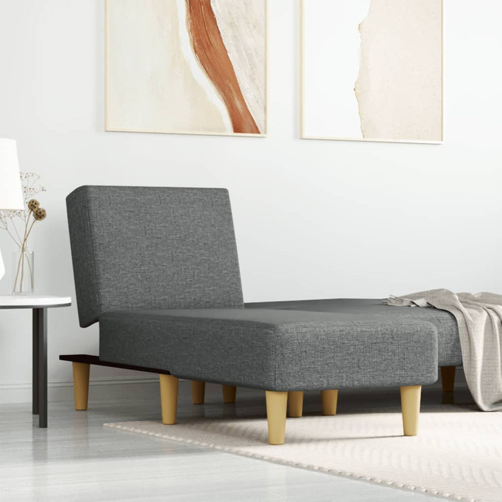 Dunkelgraue Stoff Chaiselongue