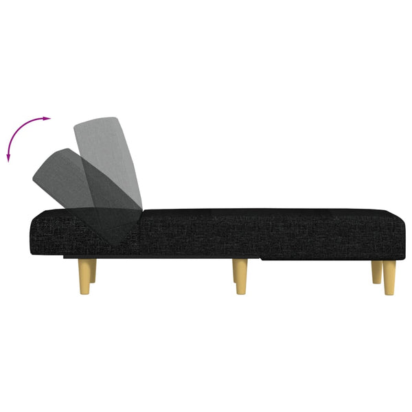 Schwarze Stoff Chaiselongue
