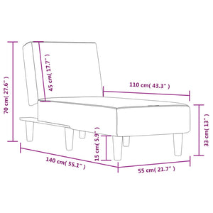 Schwarze Stoff Chaiselongue