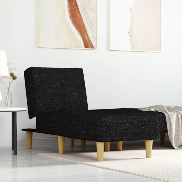 Schwarze Stoff Chaiselongue