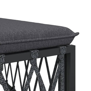 vidaXL Salon de jardin 9 pcs avec coussins Acier anthracite