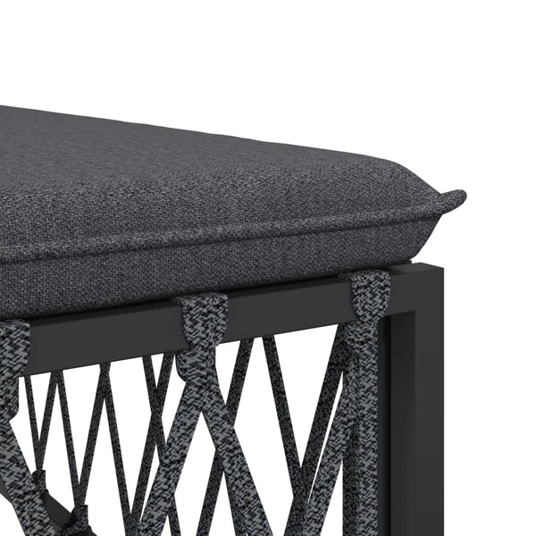 vidaXL Salon de jardin 9 pcs avec coussins Acier anthracite