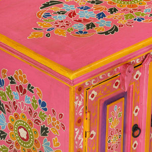 Rosa TV-Schrank Mango Massivholz 110 cm