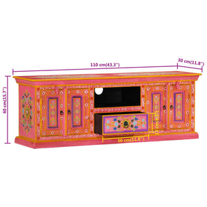 Rosa TV-Schrank Mango Massivholz 110 cm