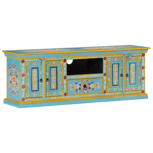 Blauer TV-Schrank Mango Massivholz 110cm